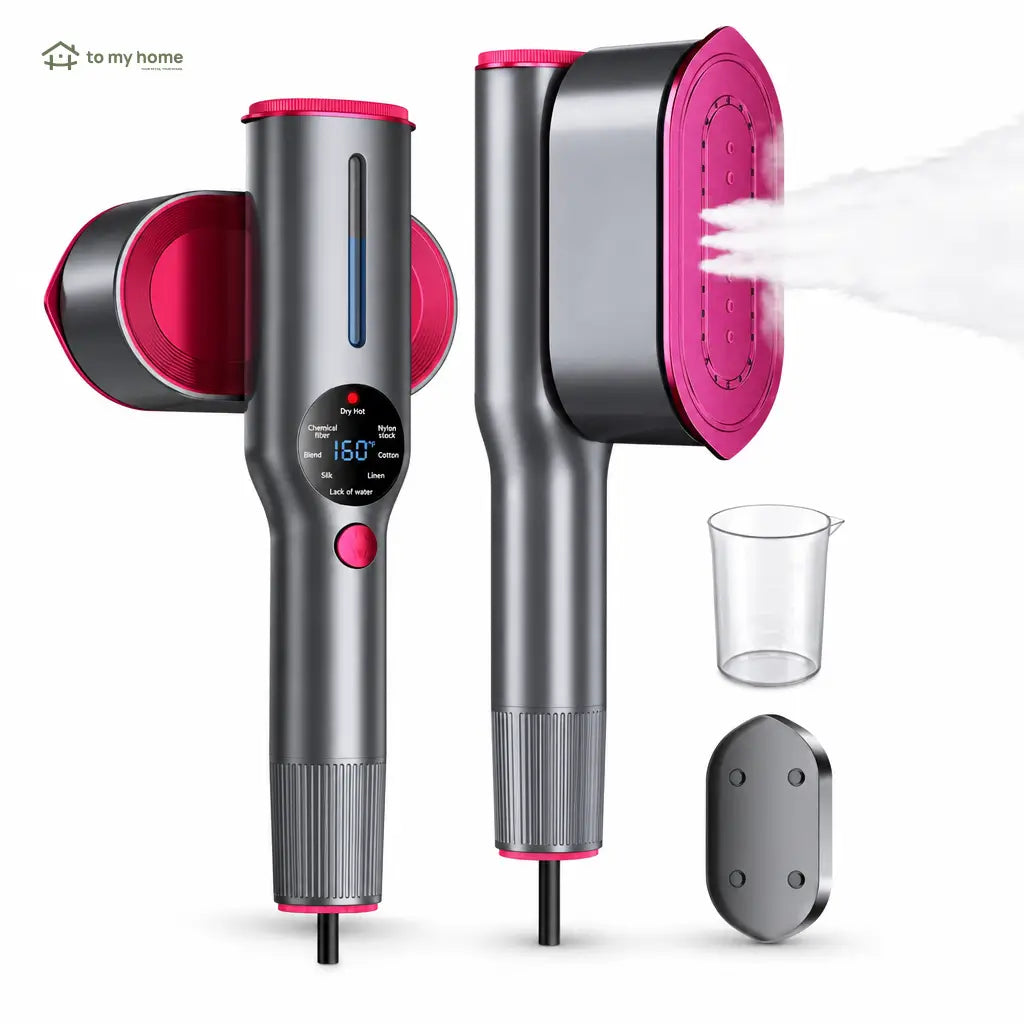Portable 2-in-1 garment steamer iron with 7 modes, LCD display and swivel handle for travel and quick touch-ups at home Tomyhome Global