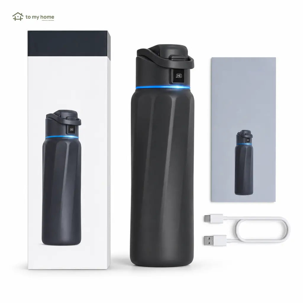 Smart insulated stainless steel water bottle with app tracking, LED reminders, leak-proof design for gym, travel, and daily hydration Tomyhome Global