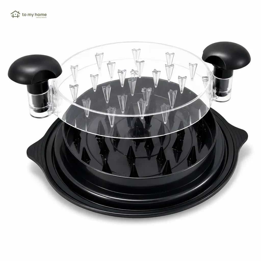 Large chicken shredder tool with clear lid and anti-slip base for cooked meat, tacos, salads, and easy weekly family meal prep Tomyhome Global