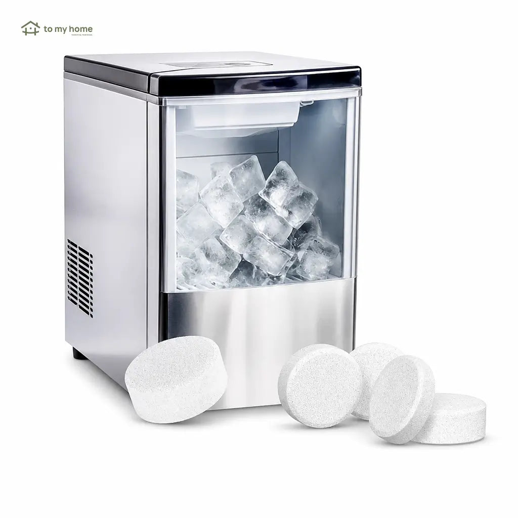 Ice maker cleaner tablets with nickel-safe descaling, 1-year supply for countertop, portable and commercial machines, clearer ice and daily odor control Tomyhome Global
