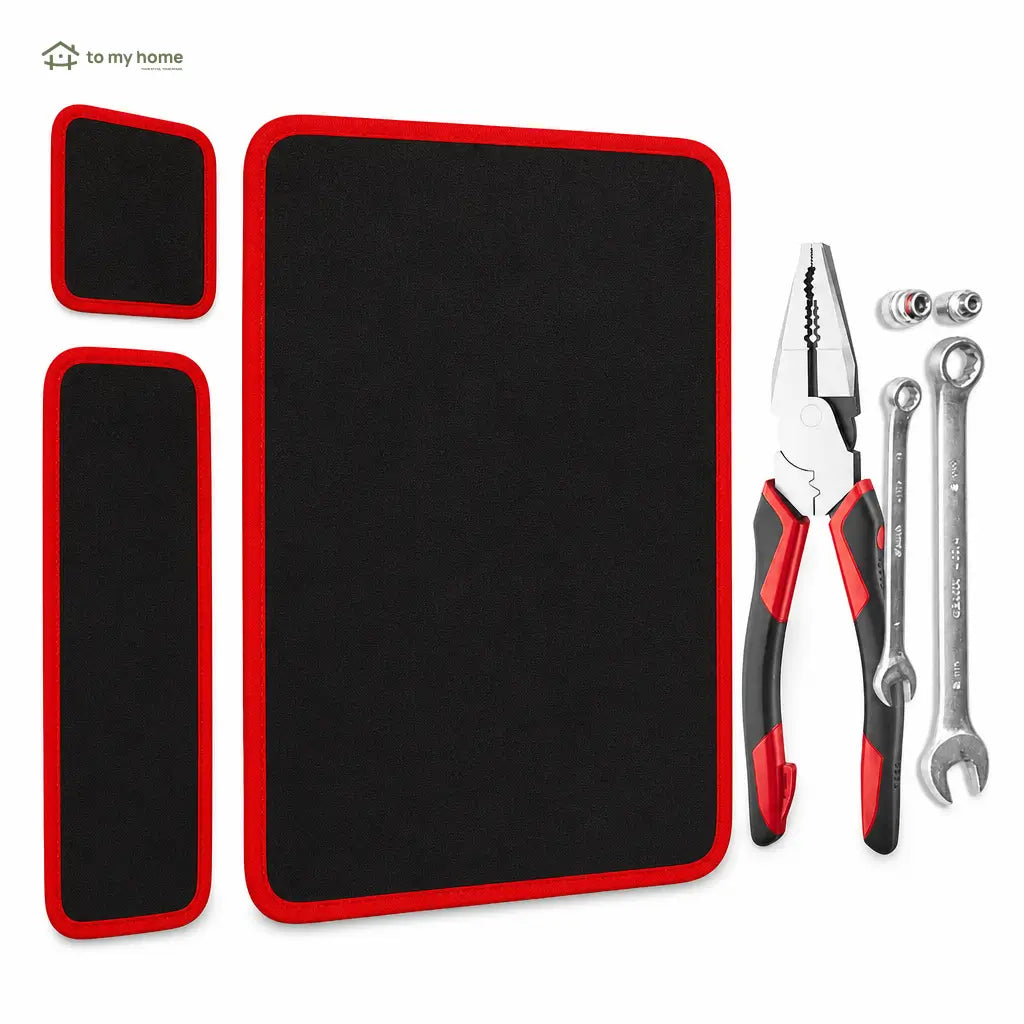 3-Piece Flexible Magnetic Tool Mat Set with Non-Slip PVC Grip for Auto Repair, Garage Workbenches, and Toolbox Organization at Home or Shop Tomyhome Global
