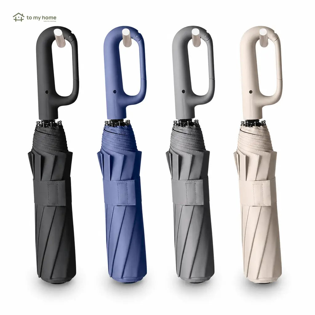Automatic folding umbrella with 10-rib wind-resistant frame and loop buckle for commuting, travel, rain and sun protection for men and women Tomyhome Global