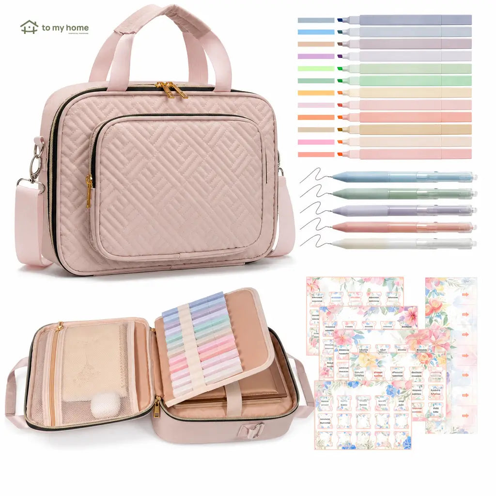 Multi-compartment Bible bag with handles, adjustable shoulder strap and journaling supplies for women’s study, worship and travel at church or home Tomyhome Global