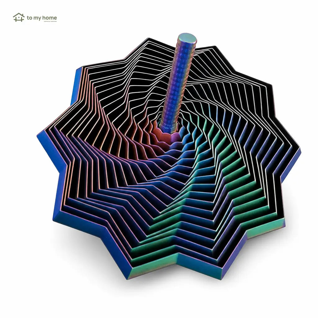 3D Printed Sensory Fidget Star with Whirling Spiral Handle for Desktop Stress Relief, Better Focus and Calming Breaks at Work or Home Tomyhome Global