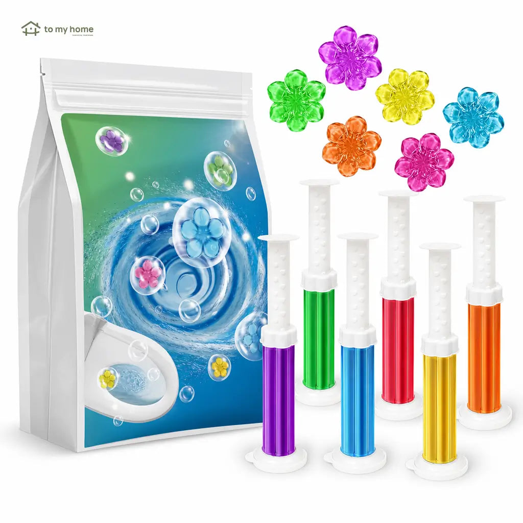 Flower-shaped toilet gel stamps with deodorizing fragrance for bathroom toilets, sinks and urinals in home or commercial spaces all summer long Tomyhome Global