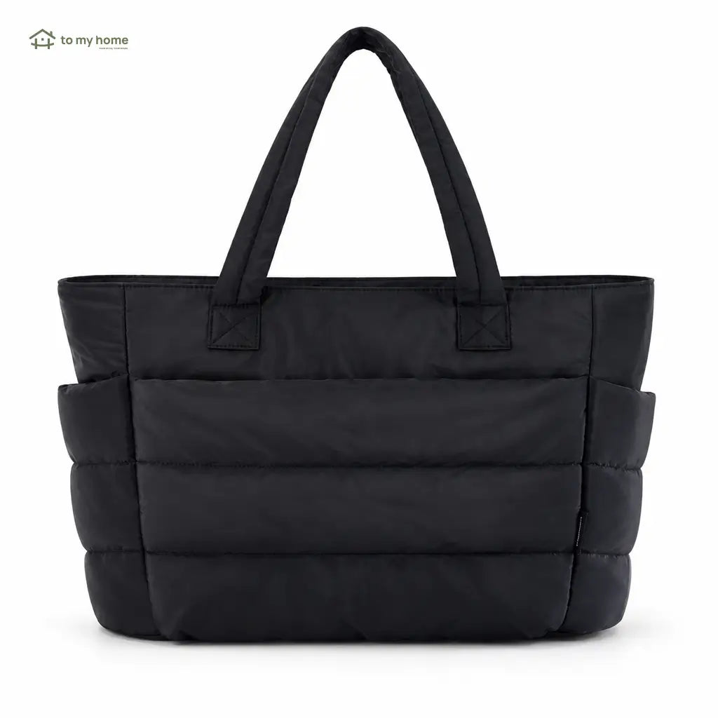 Lightweight puffer tote bag with laptop sleeve, zip closure and pockets for work, travel, gym and everyday commuting essentials Tomyhome Global
