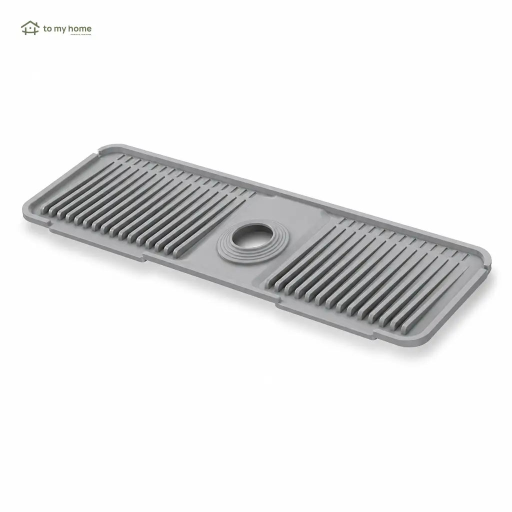Everyday Silicone Sink Faucet Splash Guard Mat with 5° Self-Draining Slope and Button Lock for Cleaner Kitchen, Bathroom, and RV Counters Tomyhome Global