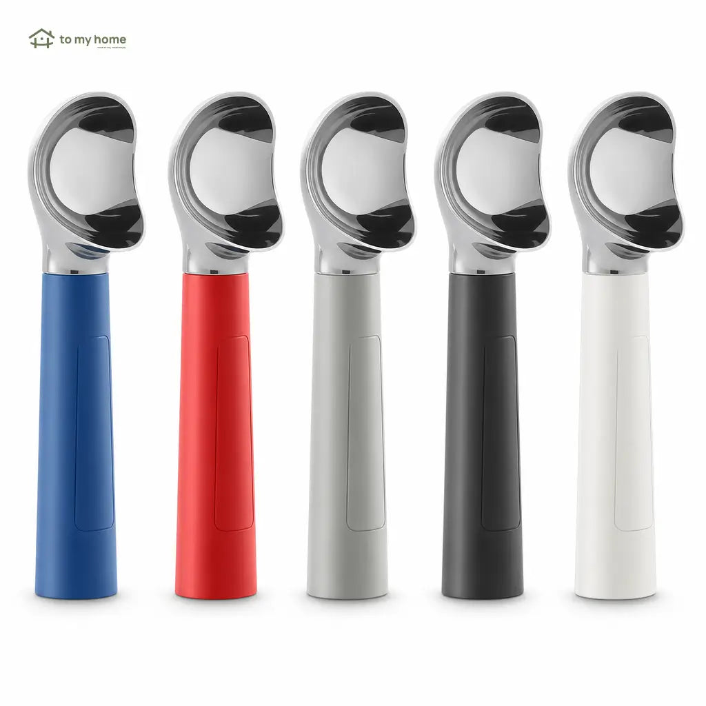 Rechargeable heated ice cream scoop with LED temperature display and 2 oz head for easy serving of hard frozen desserts at home anytime Tomyhome Global