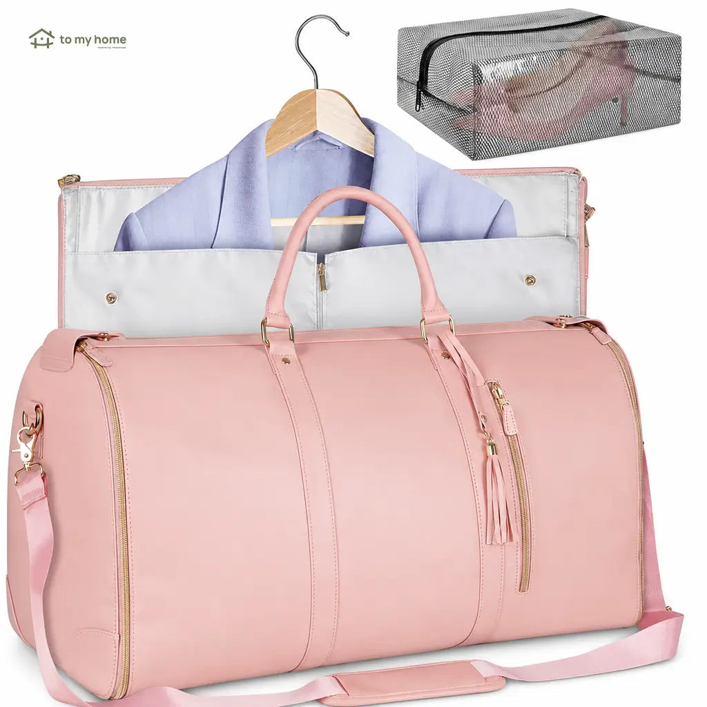 57L Travel Duffle Bag with Garment and Shoe Compartments, Water-Resistant Carry-On Weekender for Gym, Business Flights, Weddings, and Hospital Packing Tomyhome Global