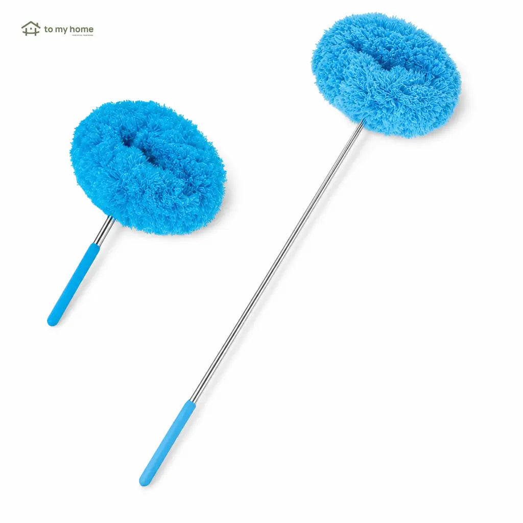 Lightweight extendable microfiber ceiling fan duster with slanted dust-locking head for walls, corners and everyday hard-to-reach home cleaning without ladders Tomyhome Global