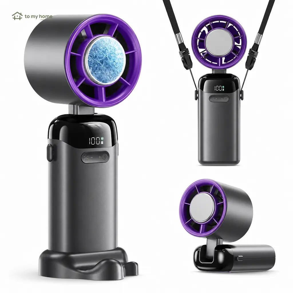 Portable turbo handheld fan with LED display, 199 speeds, USB-C charging for travel, desk, neck, and outdoor cooling comfort Tomyhome Global