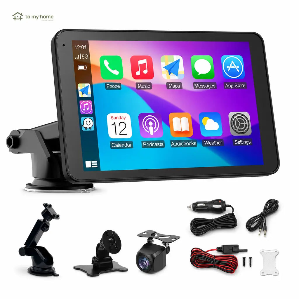 Wireless CarPlay touchscreen with HD backup camera and easy audio connection for iPhone and Android in cars, trucks and daily driving Tomyhome Global