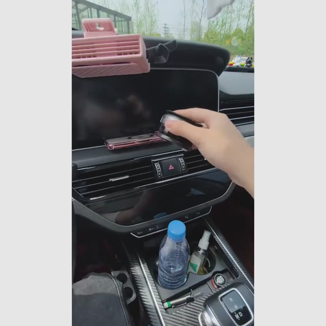 Magnetic car phone holder with vacuum suction cup and 360° rotation for dashboards, mirrors, travel, and hands-free viewing with all smartphones