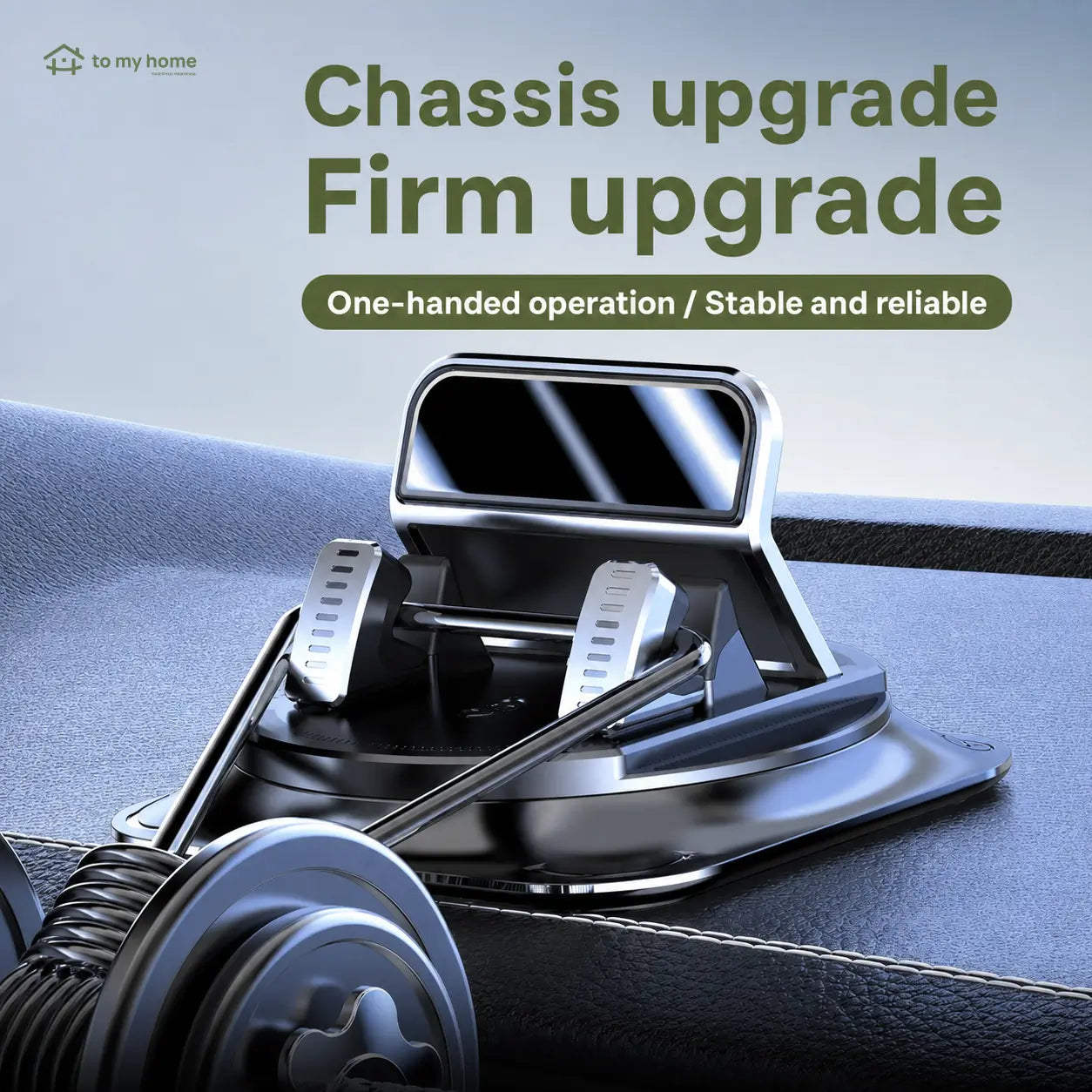 360° Rotating Car Phone Holder with Suction Cup Base for Stable Dashboard Navigation, One-Handed Use, iPhone and Android Phones in Most Cars Tomyhome Global