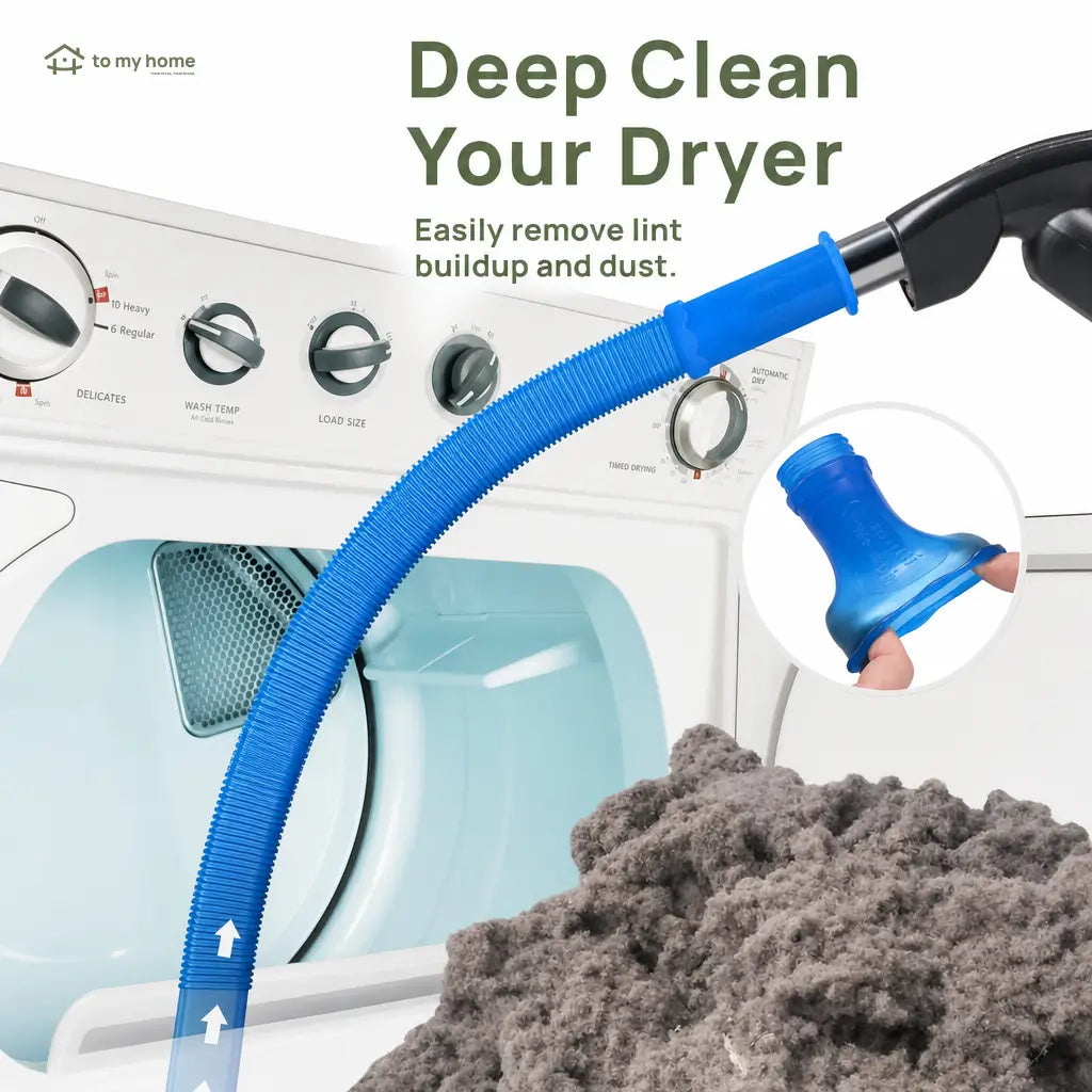 Dryer Vent Cleaner Kit with Universal Vacuum Hose Attachment for Daily Lint Removal in Appliances, Sofa Crevices and Tighter Home Spaces Tomyhome Global
