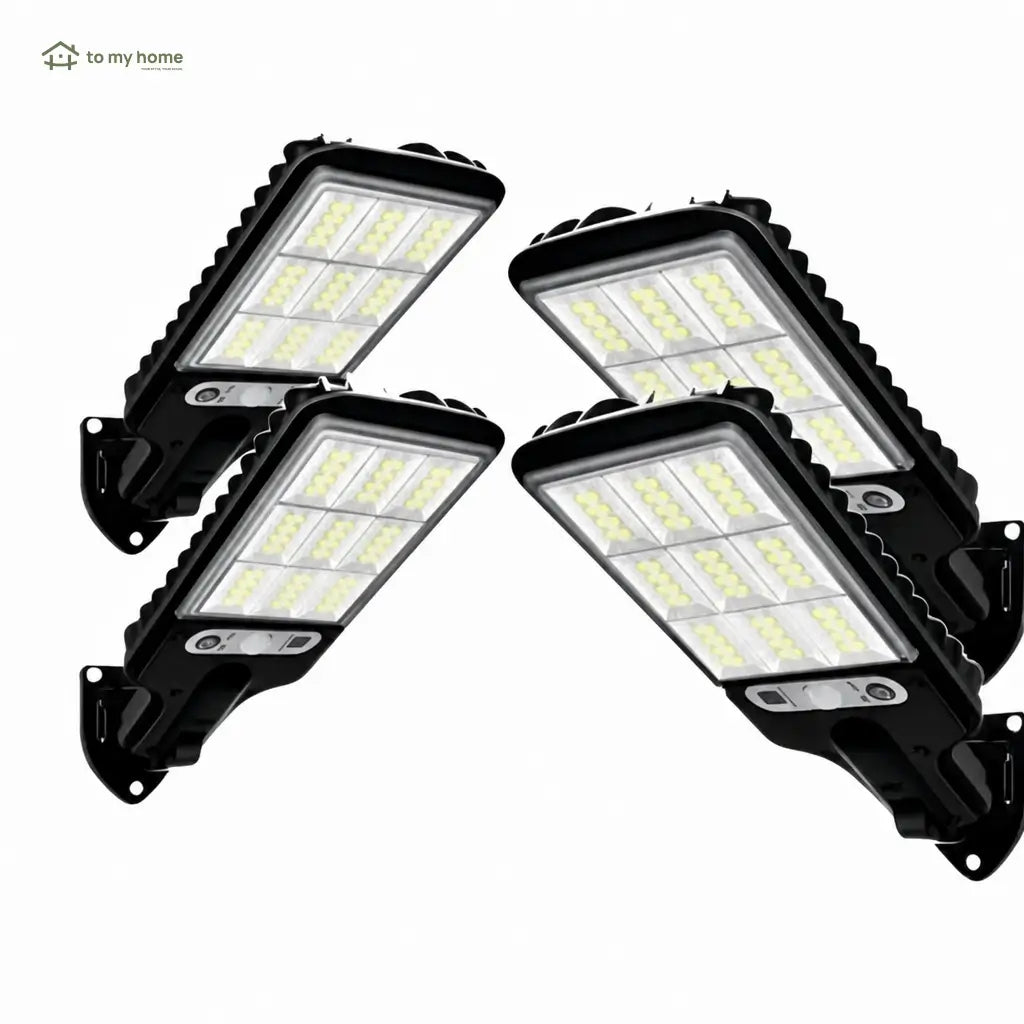 4-Pack Solar LED Outdoor Street Lights with Motion Sensor, Remote Control and 3 Modes for Pathways, Garages and Backyards Tomyhome Global
