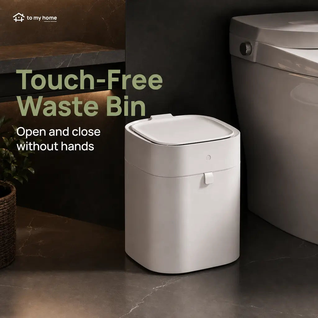 Smart trash can with motion sensor lid, self-sealing bags and odor control for hands-free kitchen, bathroom, bedroom and office waste disposal Tomyhome Global