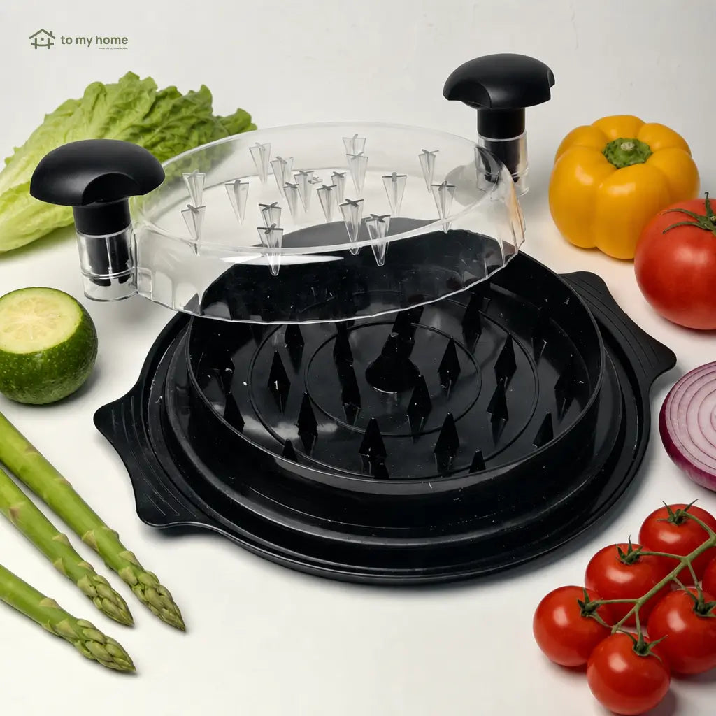 Large chicken shredder tool with clear lid and anti-slip base for cooked meat, tacos, salads, and easy weekly family meal prep Tomyhome Global