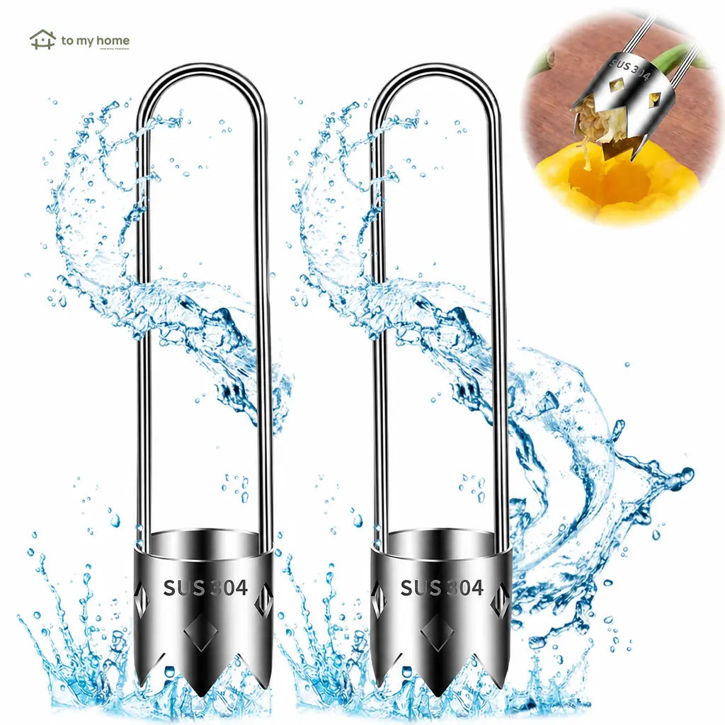 Universal stainless steel core remover set with ergonomic handles for easy fruit, pepper, cucumber, eggplant and apple preparation at home or professionally Tomyhome Global