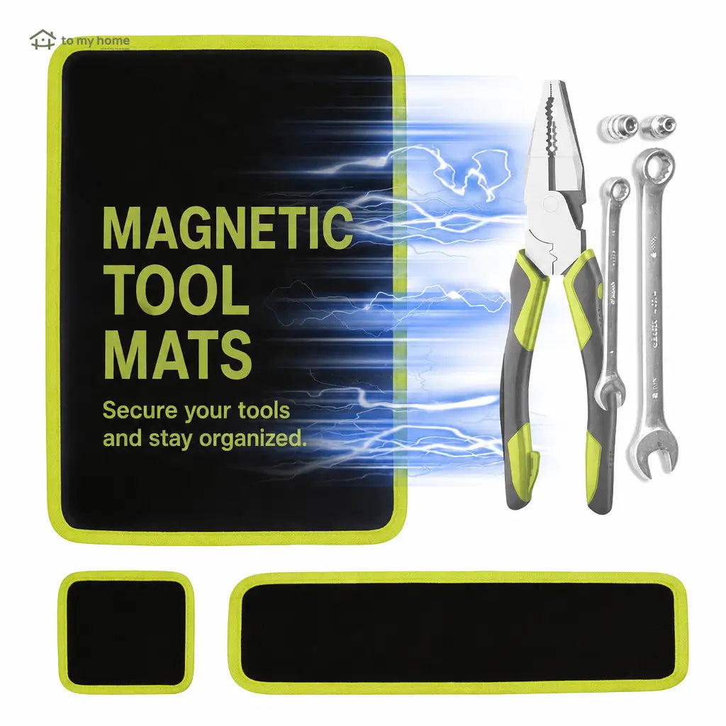 3-Piece Flexible Magnetic Tool Mat Set with Non-Slip PVC Grip for Auto Repair, Garage Workbenches, and Toolbox Organization at Home or Shop Tomyhome Global