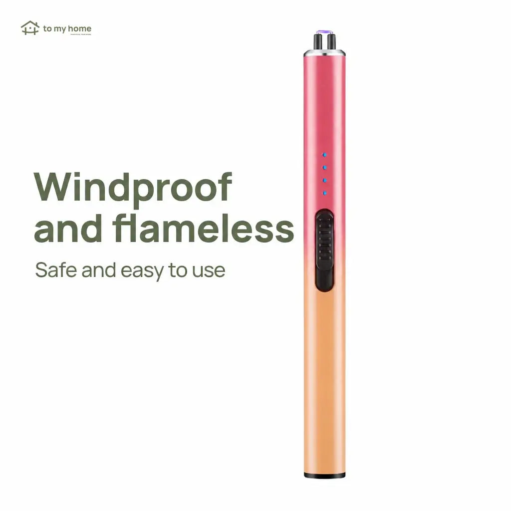 Electric candle lighter with LED indicators and compact pen design for safe candle lighting and thoughtful gifts for adults at home Tomyhome Global