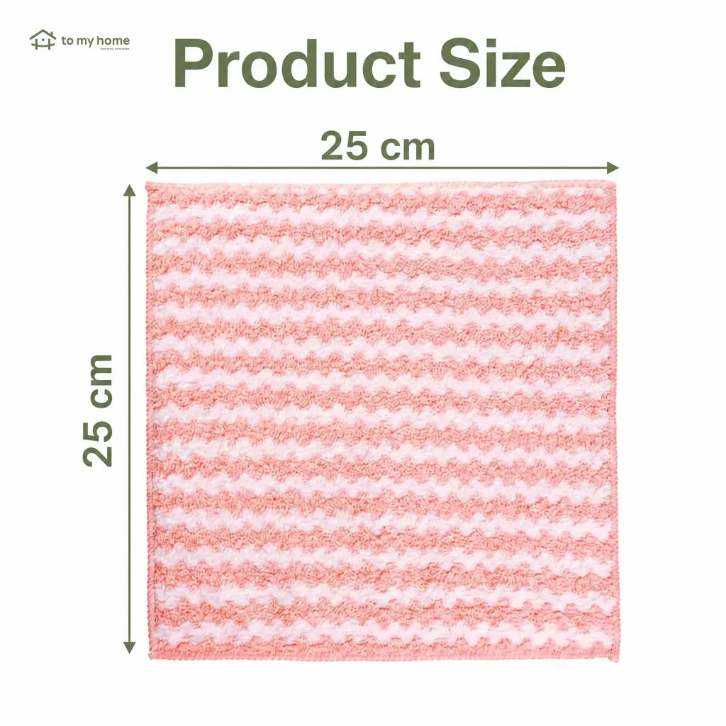 Microfiber cleaning cloths, 10-pack absorbent streak-free towels for dish drying, kitchen washing, striped lint-free everyday chores Tomyhome Global