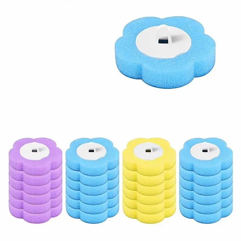 Disposable Toilet Brush Wand Set with Cleaning Refills Wall-Mount Bathroom Scrubbing System for Bowl Sink Bathtub Drain Wash Basin Cleaning Tool