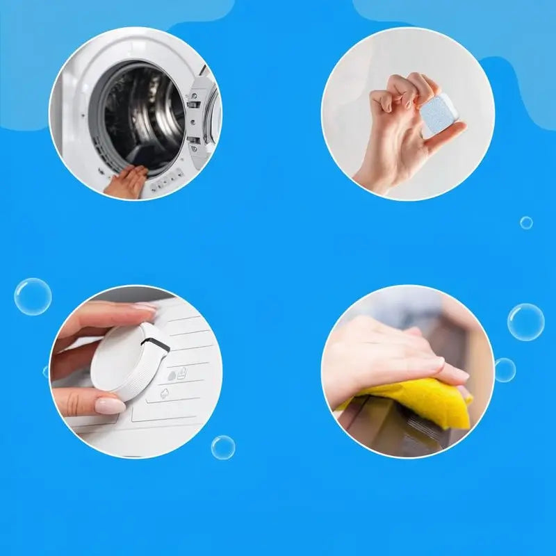 Effective Washing Machine Cleaner Tablets 12 Pack Deep Cleaning Descaler for HE Front and Top Load Washers Eco Friendly Deodorizer for Drum and Seal