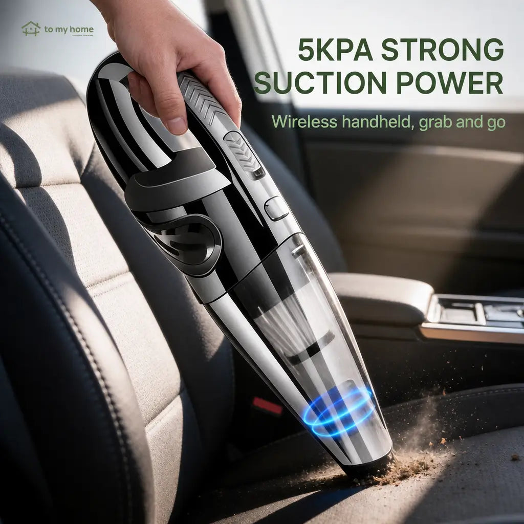 Lightweight mini handheld vacuum with strong suction, wireless cleaning and attachment tools for quick car, home, keyboard and furniture messes Tomyhome Global