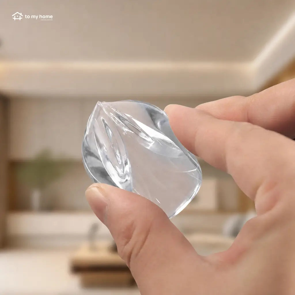 Transparent round corner protectors with extra strong adhesive for safer baby-friendly furniture edges, glass tables and sharp corners around everyday home Tomyhome Global