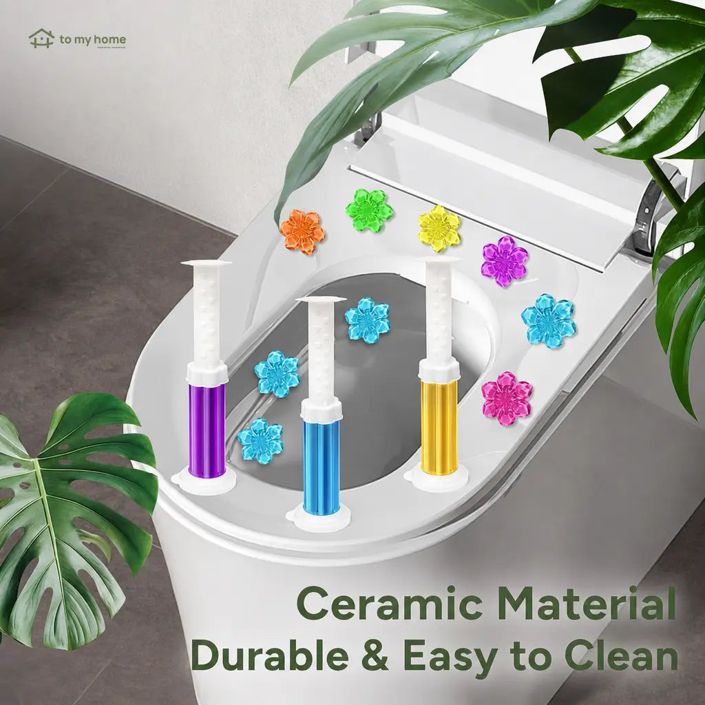 Flower-shaped toilet gel stamps with deodorizing fragrance for bathroom toilets, sinks and urinals in home or commercial spaces all summer long Tomyhome Global