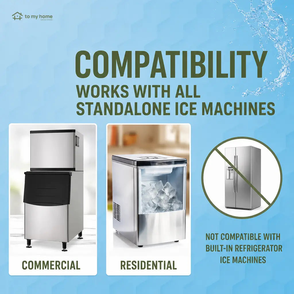 Ice maker cleaner tablets with nickel-safe descaling, 1-year supply for countertop, portable and commercial machines, clearer ice and daily odor control Tomyhome Global