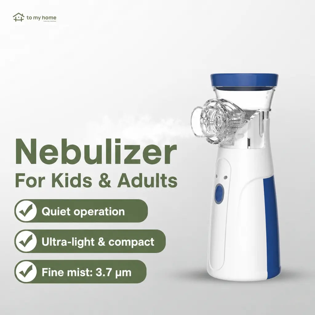 Portable ultrasonic mesh nebulizer with two mist modes, quiet USB rechargeable design for adults and children at home or travel Tomyhome Global