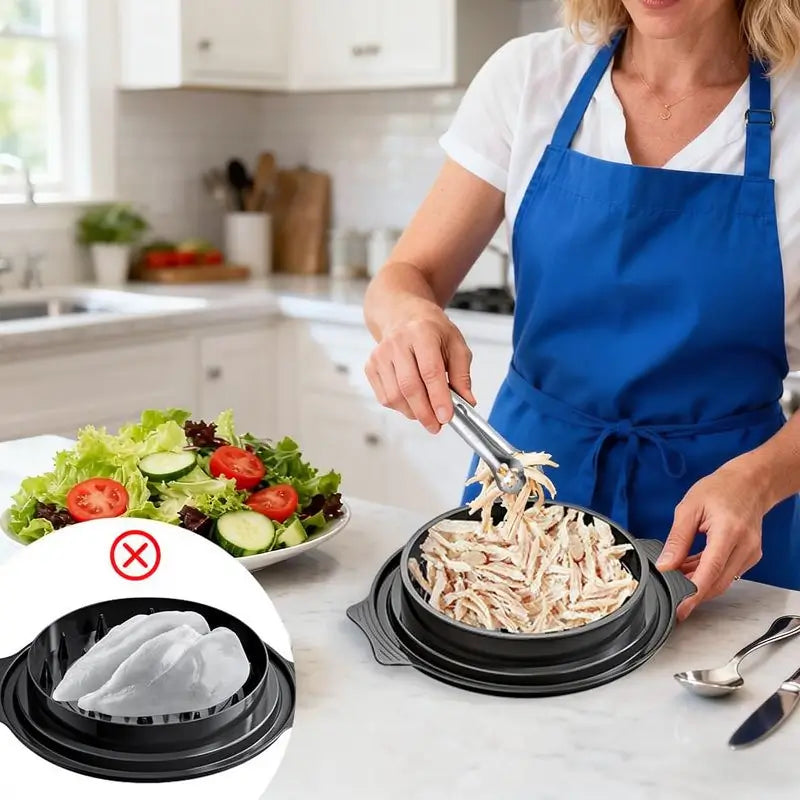 Professional Meat Shredder Tool with Clear Lid Non-Slip Ergonomic Handle Dishwasher Safe BPA Free Kitchen Gadget for Shredding Pork Beef and Chicken Breast Prep