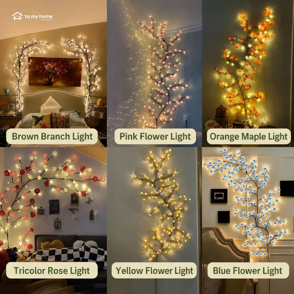 Weather-resistant 200 cm USB powered LED branch vine light for DIY hanging ambient wall lighting, weddings, festivals, Halloween and year-round home decor Tomyhome Global