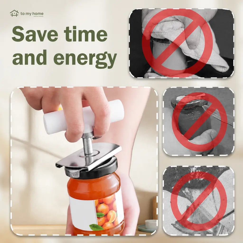Adjustable manual jar and lid opener 2-pack with anti-slip grip for easy daily kitchen use by seniors and weak hands at home Tomyhome Global