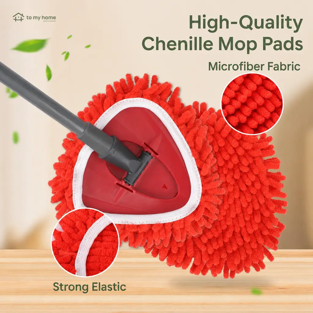 Chenille duster replacement heads with electrostatic microfiber for dry dusting on 1 TankSystem mops, household appliances, ceilings, blinds, furniture, and cars Tomyhome Global