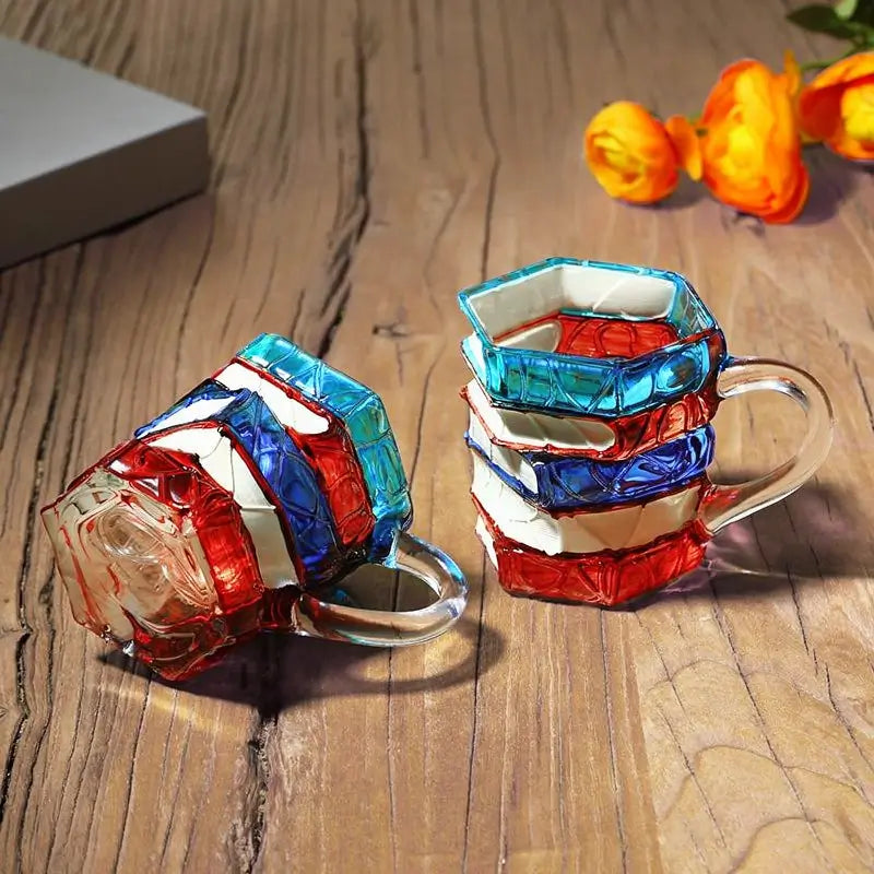 3D Stacked Book Coffee Mug Ceramic Literature Lover Cup Creative Library Style Porcelain Tea Mug Christmas Gift for Bookworms Home Office Decor