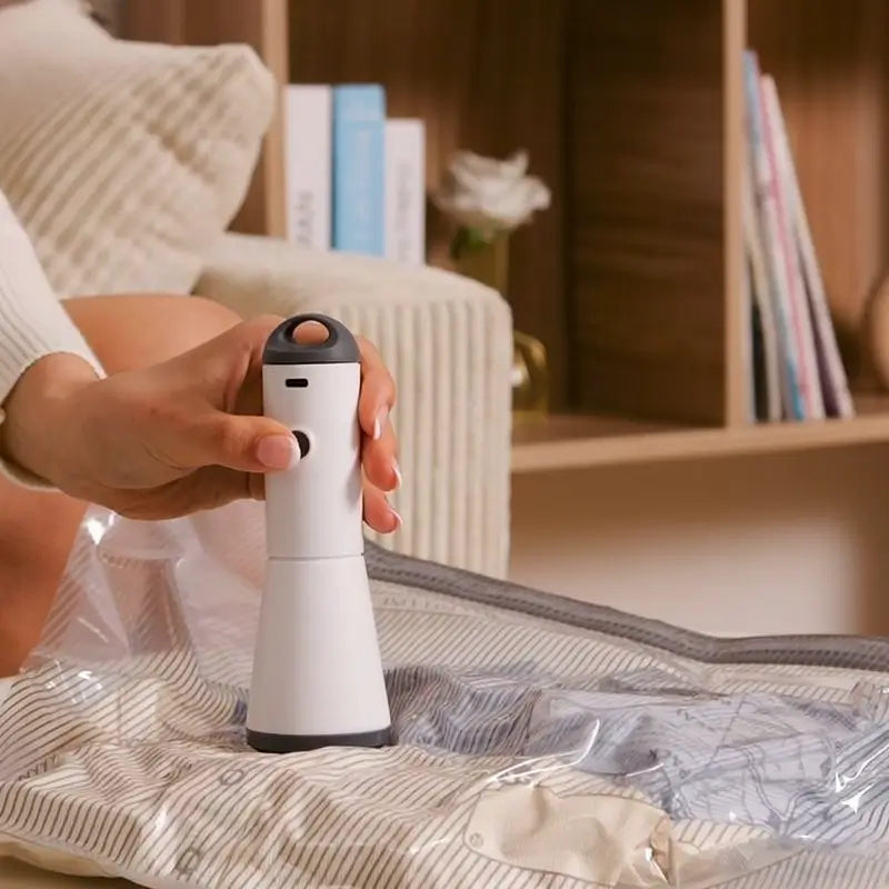 Cordless Travel Vacuum Bag Set with Rechargeable Pump Compression Packing Bags for Luggage Suitcase Space Saving Storage Bags for Travel Clothes