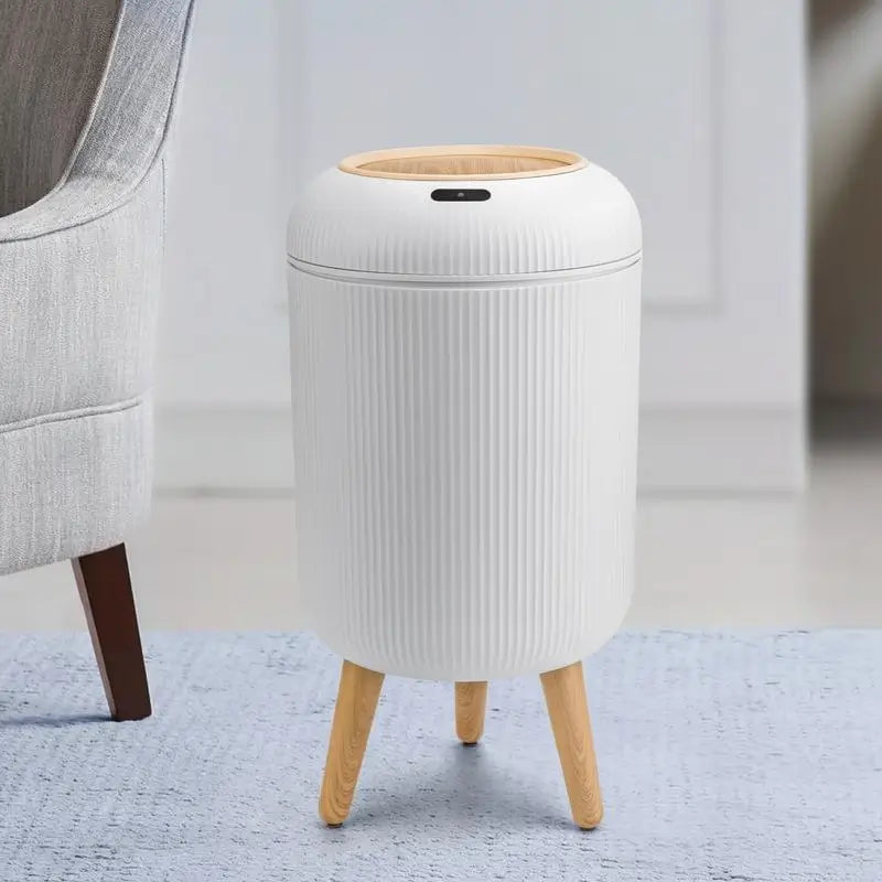 Smart Motion Sensor Trash Can Waterproof Automatic Waste Bin for Bathroom Bedroom Office Nordic Style Space Saving Eco Friendly Home Modern Garbage Container