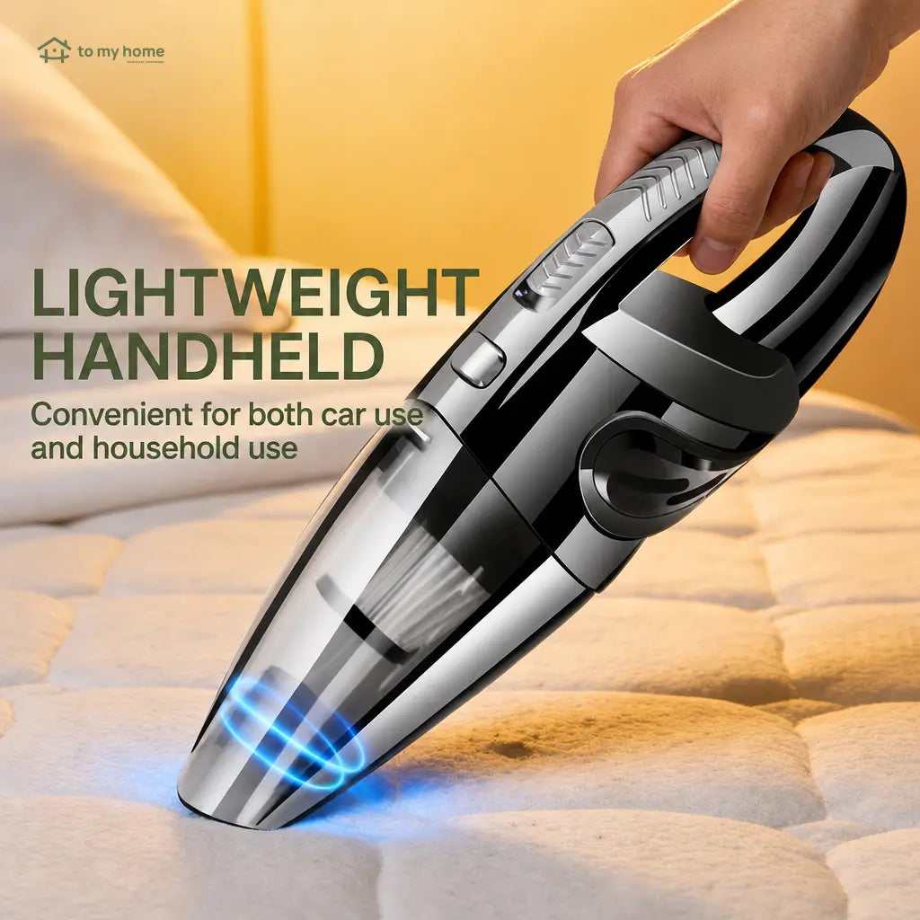 Lightweight mini handheld vacuum with strong suction, wireless cleaning and attachment tools for quick car, home, keyboard and furniture messes Tomyhome Global