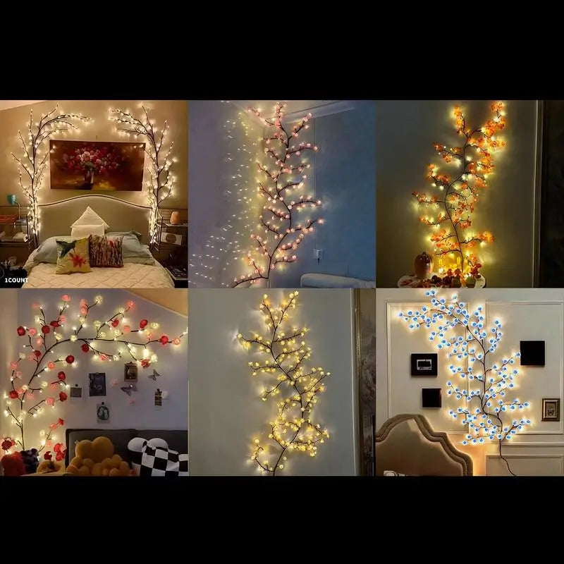 Lampada Ramo LED USB Floreale Decorazione per Casa Festa Matrimonio Vacanze Festival Interno Salotto Tavolo Ornamento