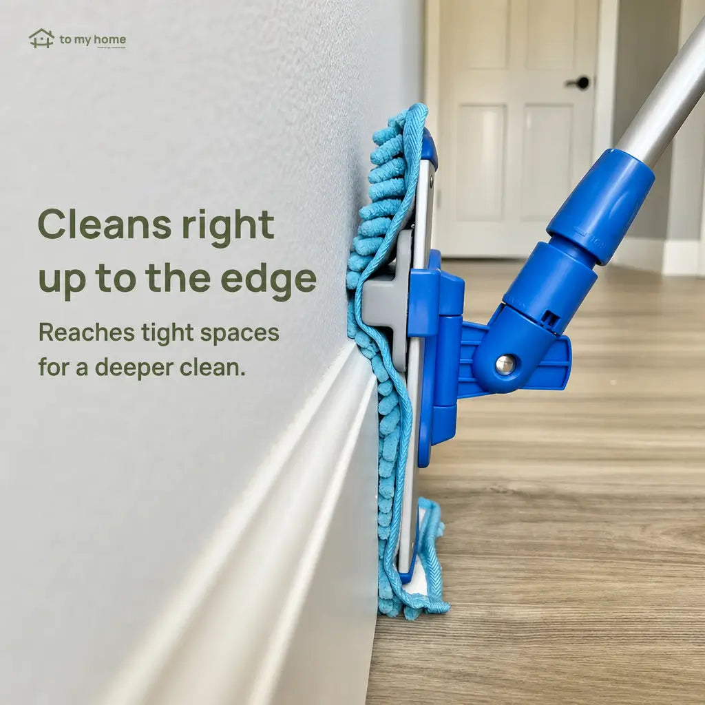 Lightweight baseboard cleaning mop with rotatable microfiber head for dust, pet hair, tile, laminate and hardwood edges without kneeling around the home Tomyhome Global