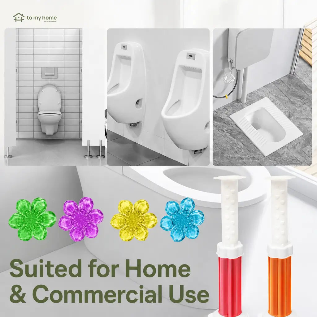 Flower-shaped toilet gel stamps with deodorizing fragrance for bathroom toilets, sinks and urinals in home or commercial spaces all summer long Tomyhome Global