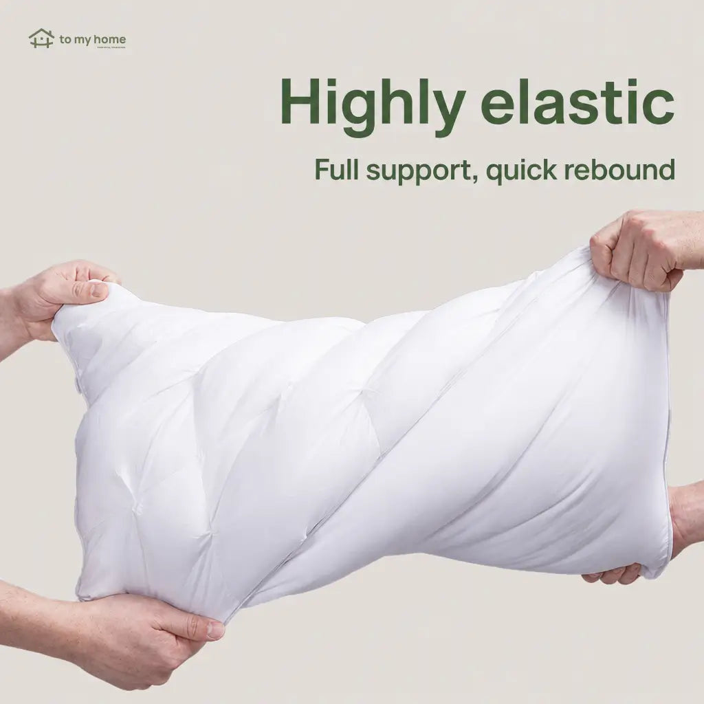 Soft hotel-style down alternative bed pillows with gusseted neck support for side, back, and stomach sleepers, available in queen or king sizes Tomyhome Global