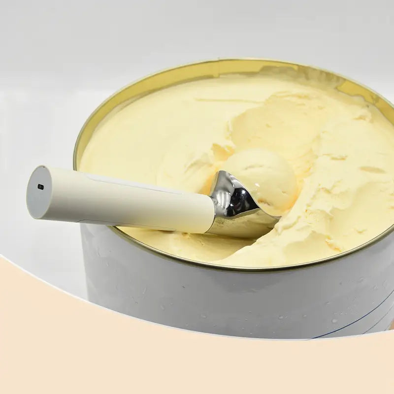 Heated Ice Cream Scoop Rechargeable Electric Scooper 59 ml Stainless Steel LED Display IP67 Waterproof Tool for Hard Ice Cream Gelato Frozen Treats