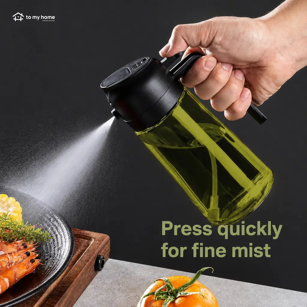 2-Pack Refillable Oil Sprayer and Dispenser Bottles, 470 ml Dark Glass Misters for Air Fryer, BBQ and Everyday Kitchen Cooking Tomyhome Global