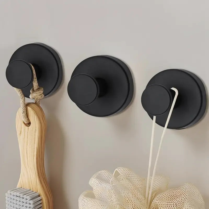 2 PCS Reusable Suction Cup Hooks Heavy Duty Vacuum Wall Hooks for Bathroom Shower Towel Loofah Robe Kitchen Hanging Storage Home Essentials Item