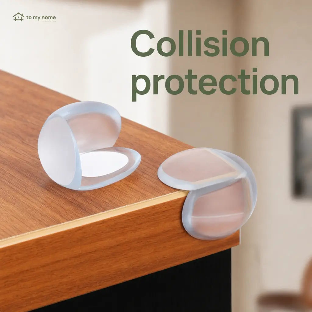 Transparent round corner protectors with extra strong adhesive for safer baby-friendly furniture edges, glass tables and sharp corners around everyday home Tomyhome Global