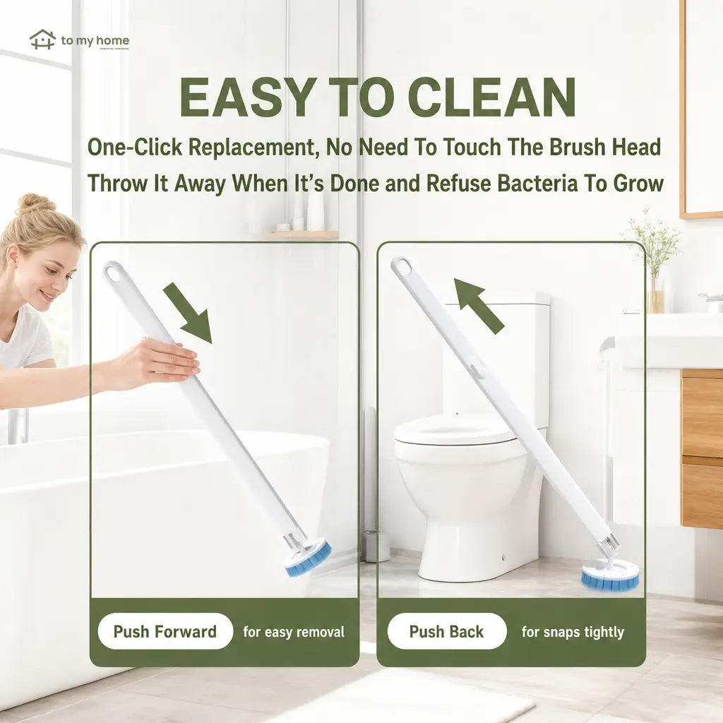 Disposable toilet brush set with 24 scented refills, wall-mounted holder and no-touch head replacement for bathroom cleaning Tomyhome Global